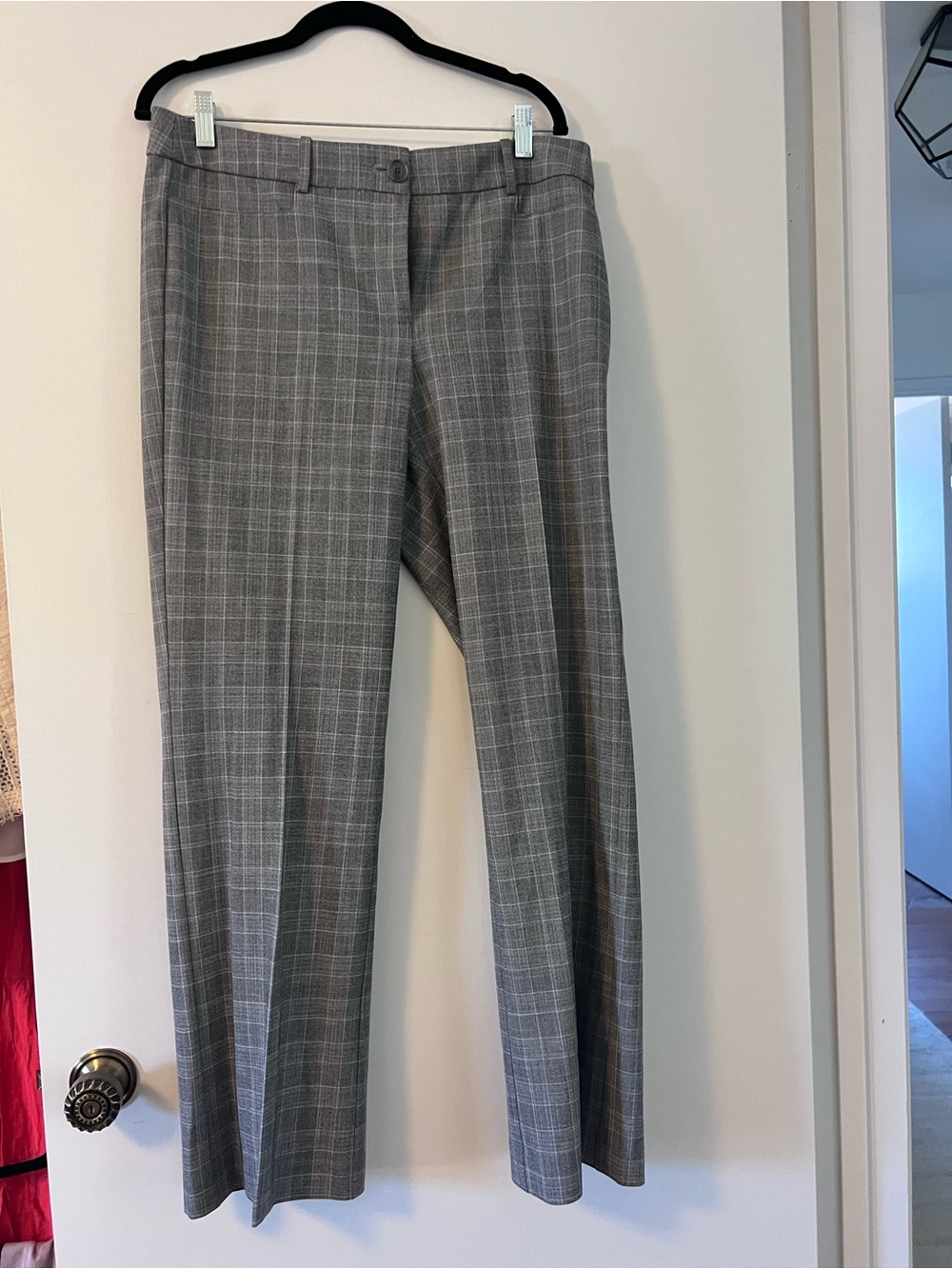 Gray & Light Blue Plaid Dress Pants - Excellent Condition